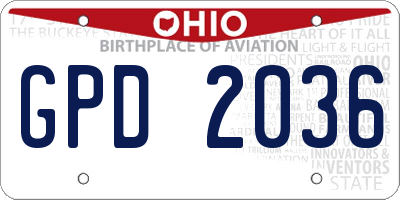 OH license plate GPD2036