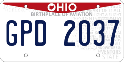 OH license plate GPD2037