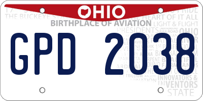 OH license plate GPD2038