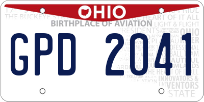 OH license plate GPD2041