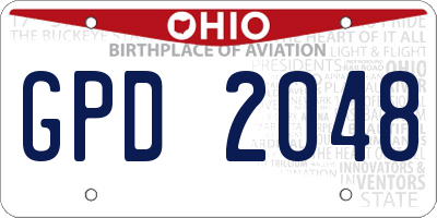 OH license plate GPD2048