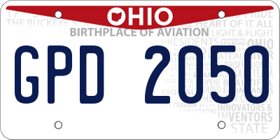 OH license plate GPD2050