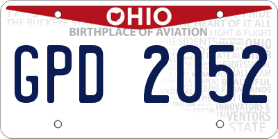 OH license plate GPD2052