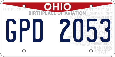 OH license plate GPD2053