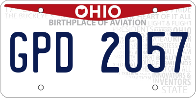 OH license plate GPD2057