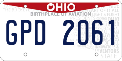 OH license plate GPD2061