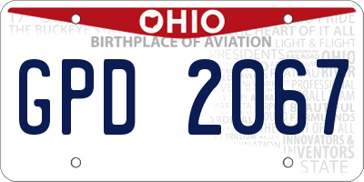 OH license plate GPD2067