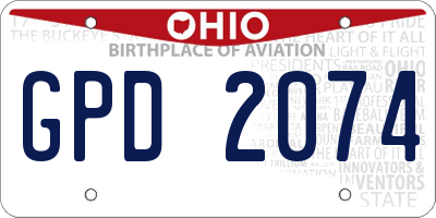 OH license plate GPD2074