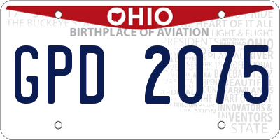 OH license plate GPD2075