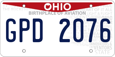 OH license plate GPD2076