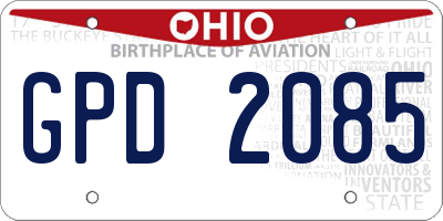 OH license plate GPD2085