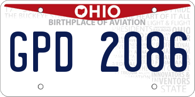 OH license plate GPD2086