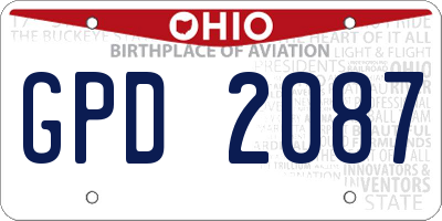 OH license plate GPD2087