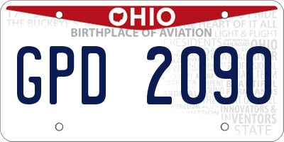 OH license plate GPD2090
