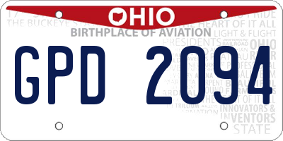 OH license plate GPD2094