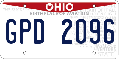 OH license plate GPD2096