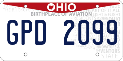 OH license plate GPD2099