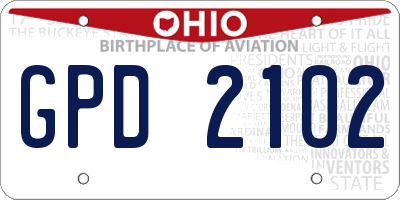 OH license plate GPD2102