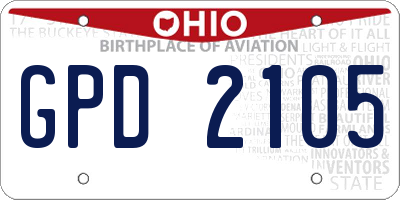 OH license plate GPD2105