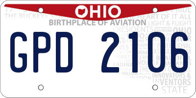 OH license plate GPD2106