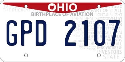 OH license plate GPD2107