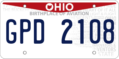 OH license plate GPD2108