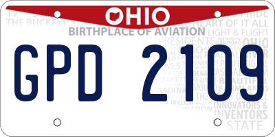 OH license plate GPD2109