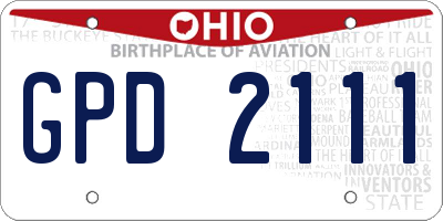 OH license plate GPD2111