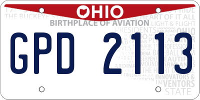 OH license plate GPD2113
