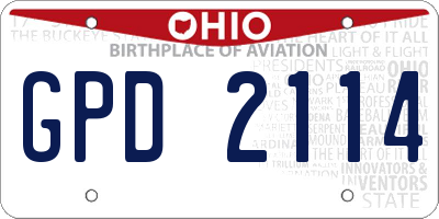 OH license plate GPD2114