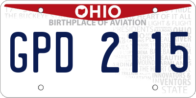 OH license plate GPD2115