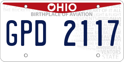 OH license plate GPD2117