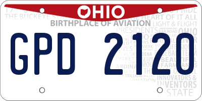 OH license plate GPD2120