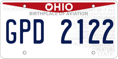 OH license plate GPD2122