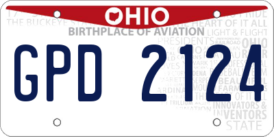 OH license plate GPD2124