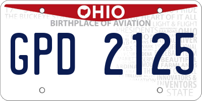 OH license plate GPD2125