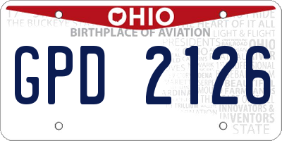 OH license plate GPD2126