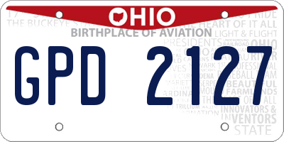 OH license plate GPD2127