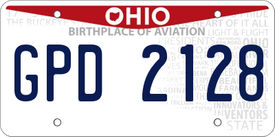 OH license plate GPD2128