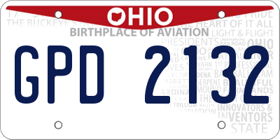 OH license plate GPD2132