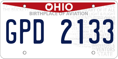 OH license plate GPD2133