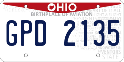 OH license plate GPD2135