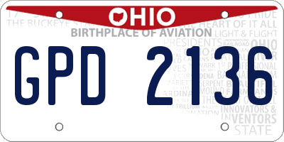 OH license plate GPD2136