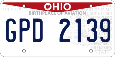 OH license plate GPD2139