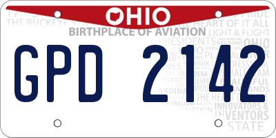 OH license plate GPD2142