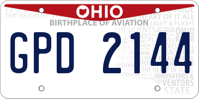 OH license plate GPD2144