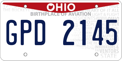 OH license plate GPD2145