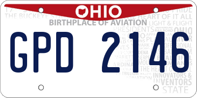 OH license plate GPD2146