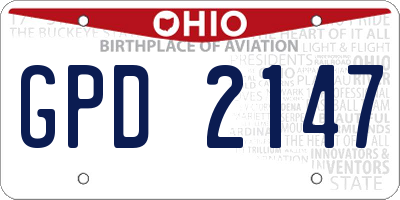 OH license plate GPD2147
