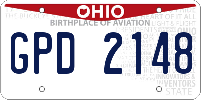 OH license plate GPD2148